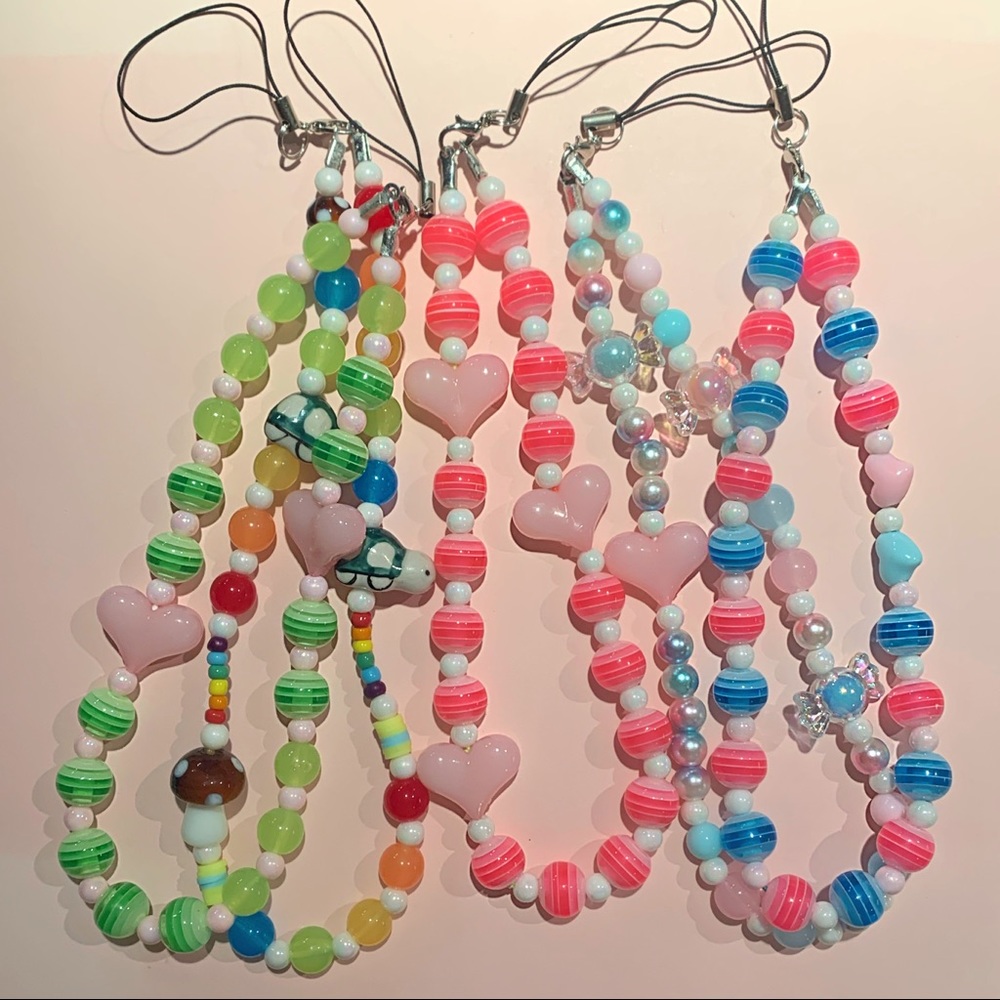 custom “string ting”/phone charm/keychain 🌸🌈🦋